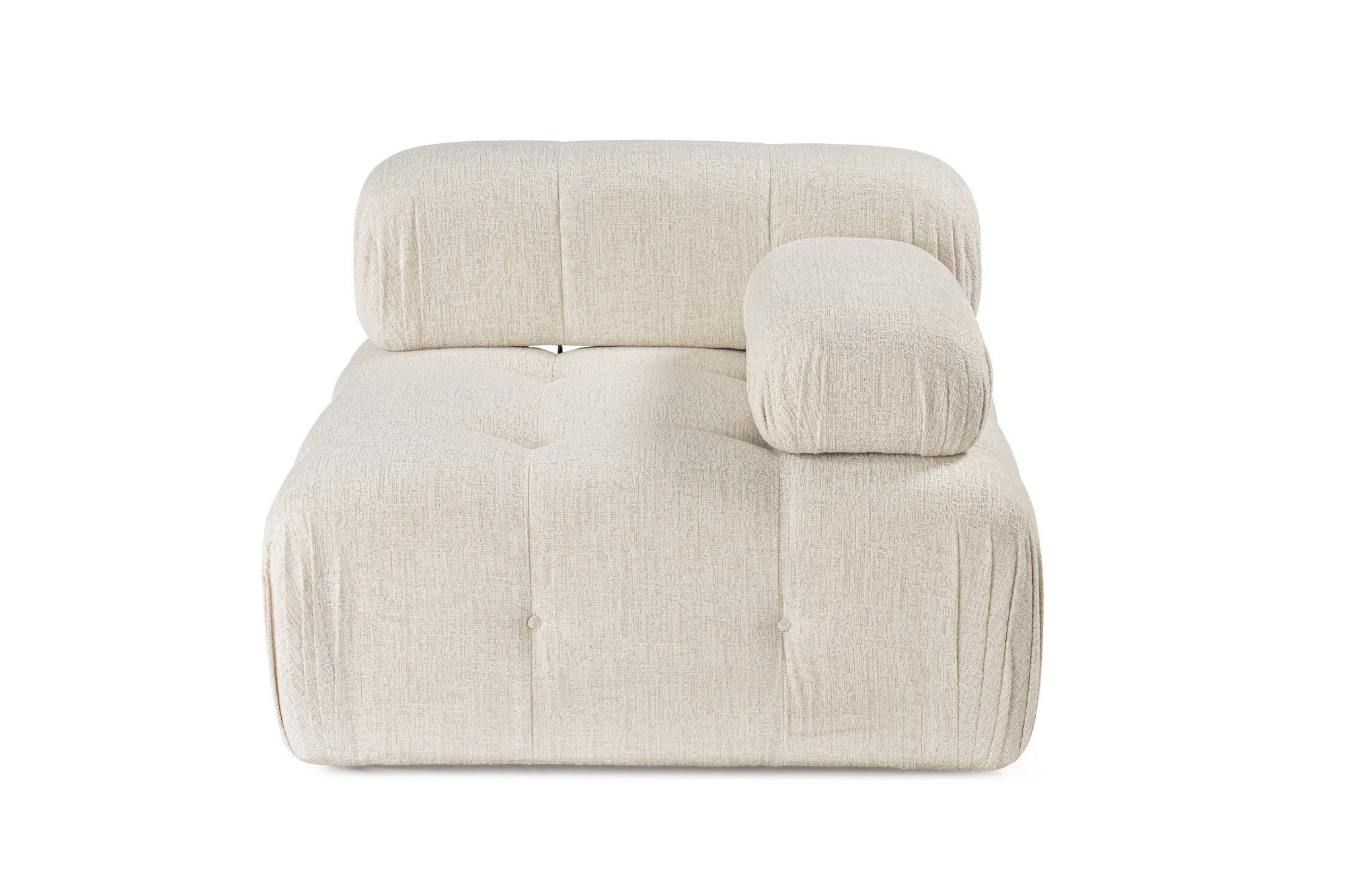 Sofá elegante de 1 lugar, cor creme, 100 cm x 100 cm x 80 cm | Estrutura em madeira de faia e aglomerado, 100% poliéster, espuma 28 DNS | Design moderno com mecanismo de mudança