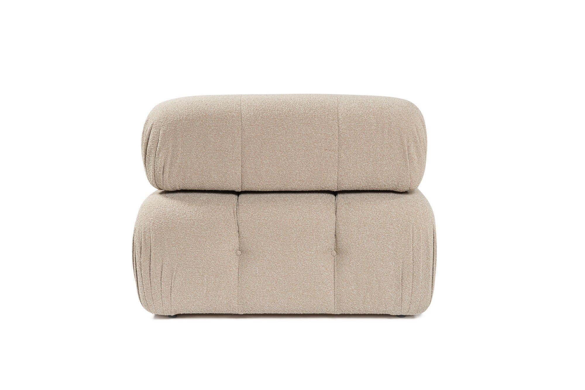 Sofá elegante de 1 lugar, cor pêssego, 100 cm x 100 cm x 80 cm | Estrutura em madeira de faia e aglomerado, 100% poliéster, espuma 28 DNS | Design moderno com mecanismo de mudança