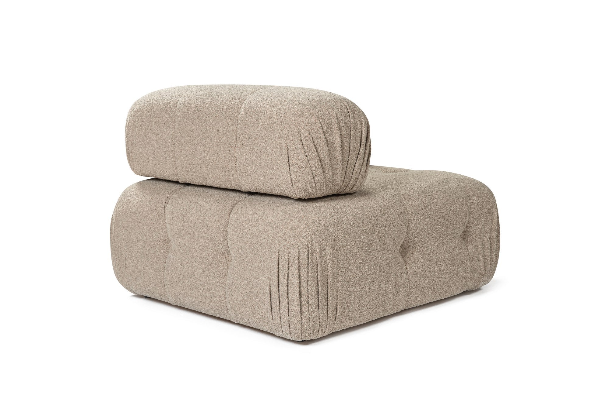 Sofá elegante de 1 lugar, cor pêssego, 100 cm x 100 cm x 80 cm | Estrutura em madeira de faia e aglomerado, 100% poliéster, espuma 28 DNS | Design moderno com mecanismo de mudança
