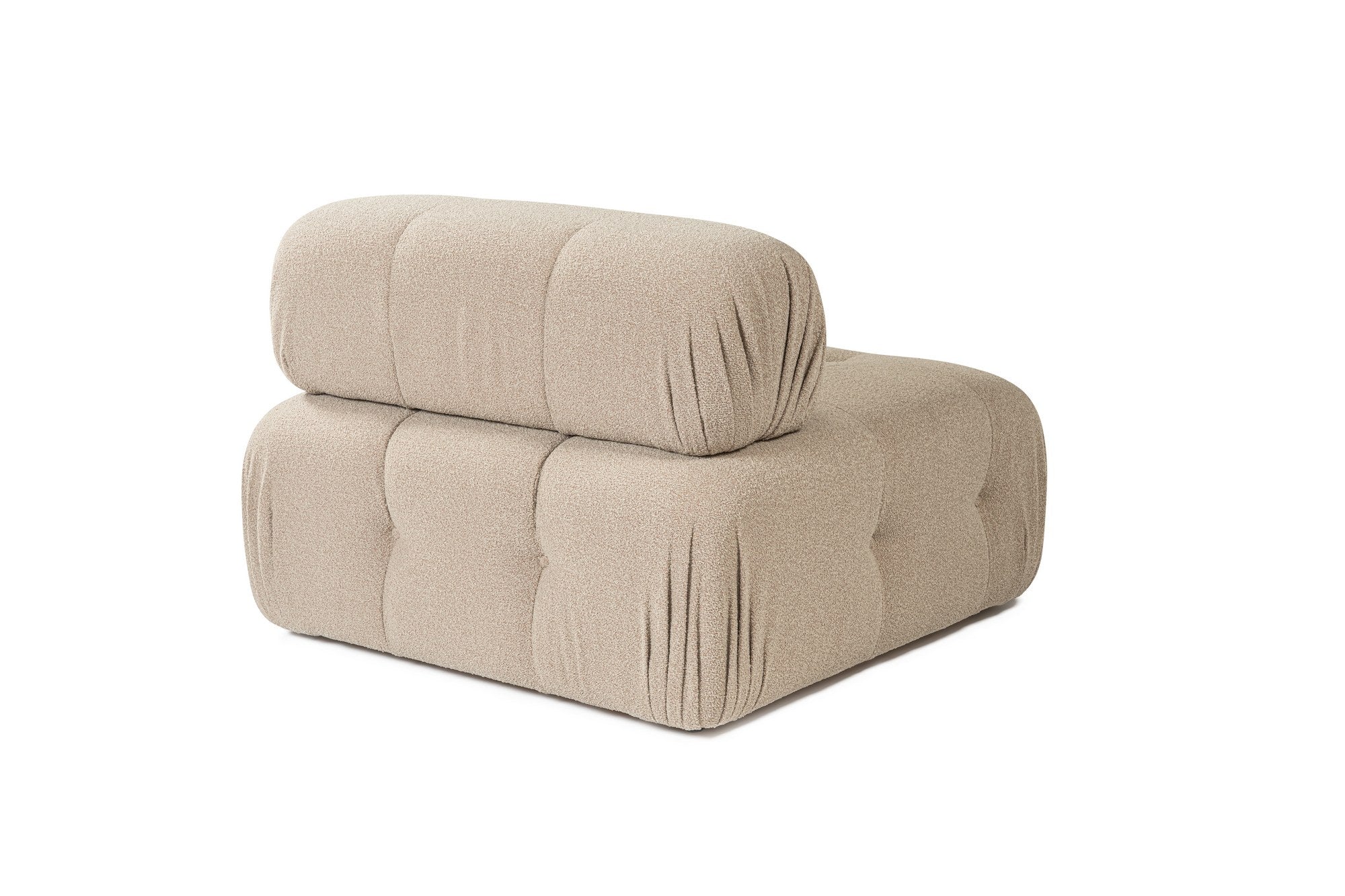Sofá elegante de 1 lugar, cor pêssego, 100 cm x 100 cm x 80 cm | Estrutura em madeira de faia e aglomerado, 100% poliéster, espuma 28 DNS | Design moderno com mecanismo de mudança