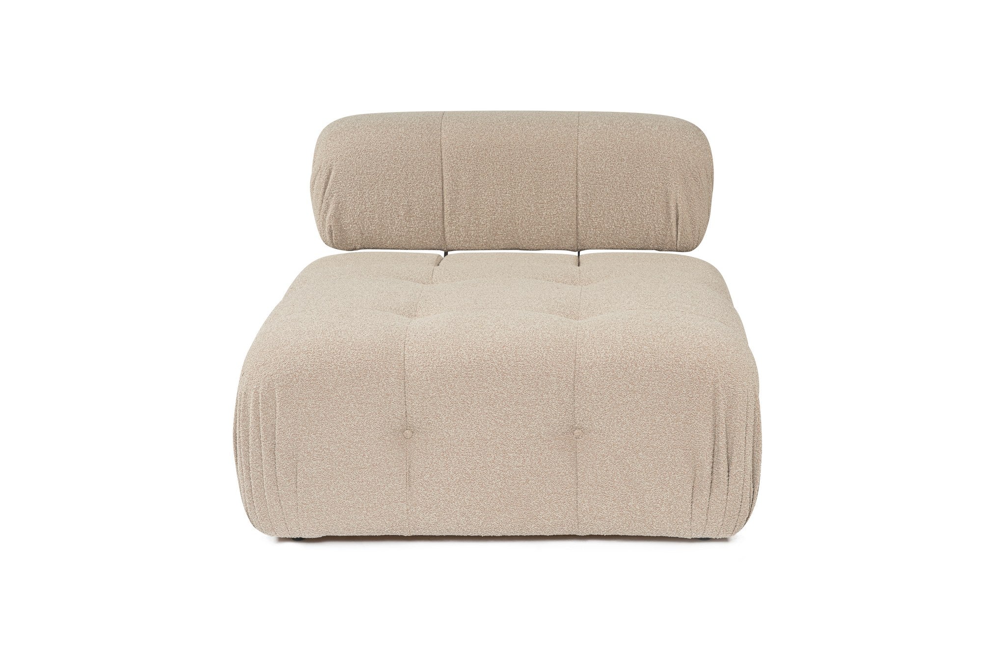 Sofá elegante de 1 lugar, cor pêssego, 100 cm x 100 cm x 80 cm | Estrutura em madeira de faia e aglomerado, 100% poliéster, espuma 28 DNS | Design moderno com mecanismo de mudança