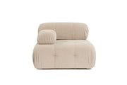 Sofá elegante de 1 lugar, cor pêssego, 100 cm x 100 cm x 80 cm | Estrutura em madeira de faia e aglomerado, 100% poliéster, espuma 28 DNS | Design moderno com mecanismo de mudança
