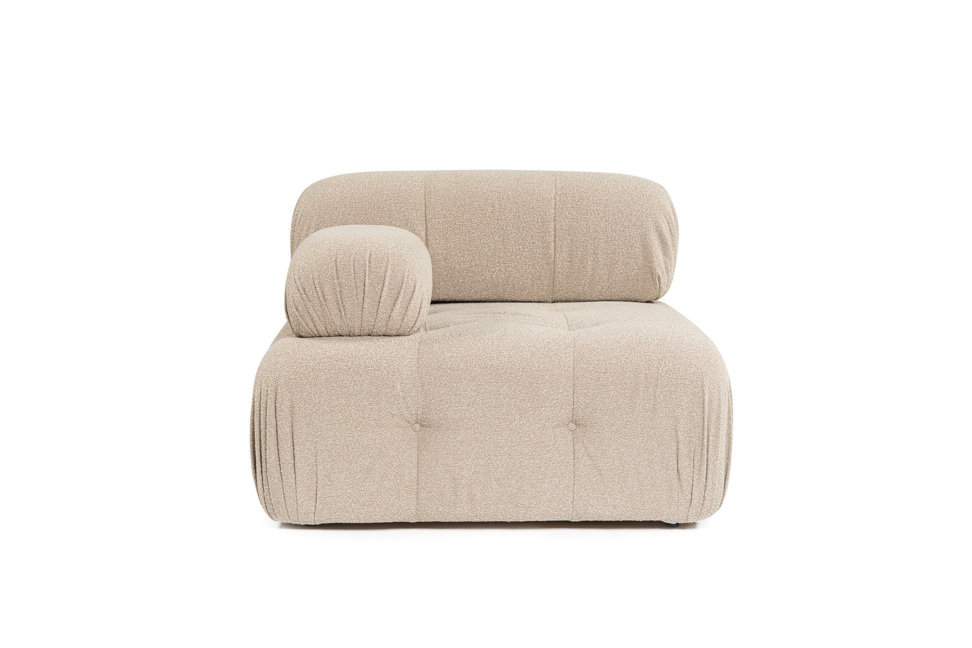 Sofá elegante de 1 lugar, cor pêssego, 100 cm x 100 cm x 80 cm | Estrutura em madeira de faia e aglomerado, 100% poliéster, espuma 28 DNS | Design moderno com mecanismo de mudança