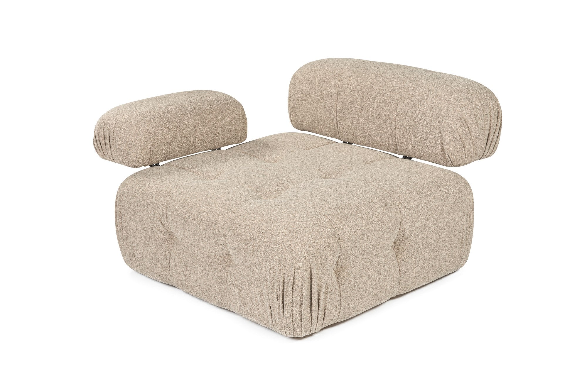 Sofá elegante de 1 lugar, cor pêssego, 100 cm x 100 cm x 80 cm | Estrutura em madeira de faia e aglomerado, 100% poliéster, espuma 28 DNS | Design moderno com mecanismo de mudança