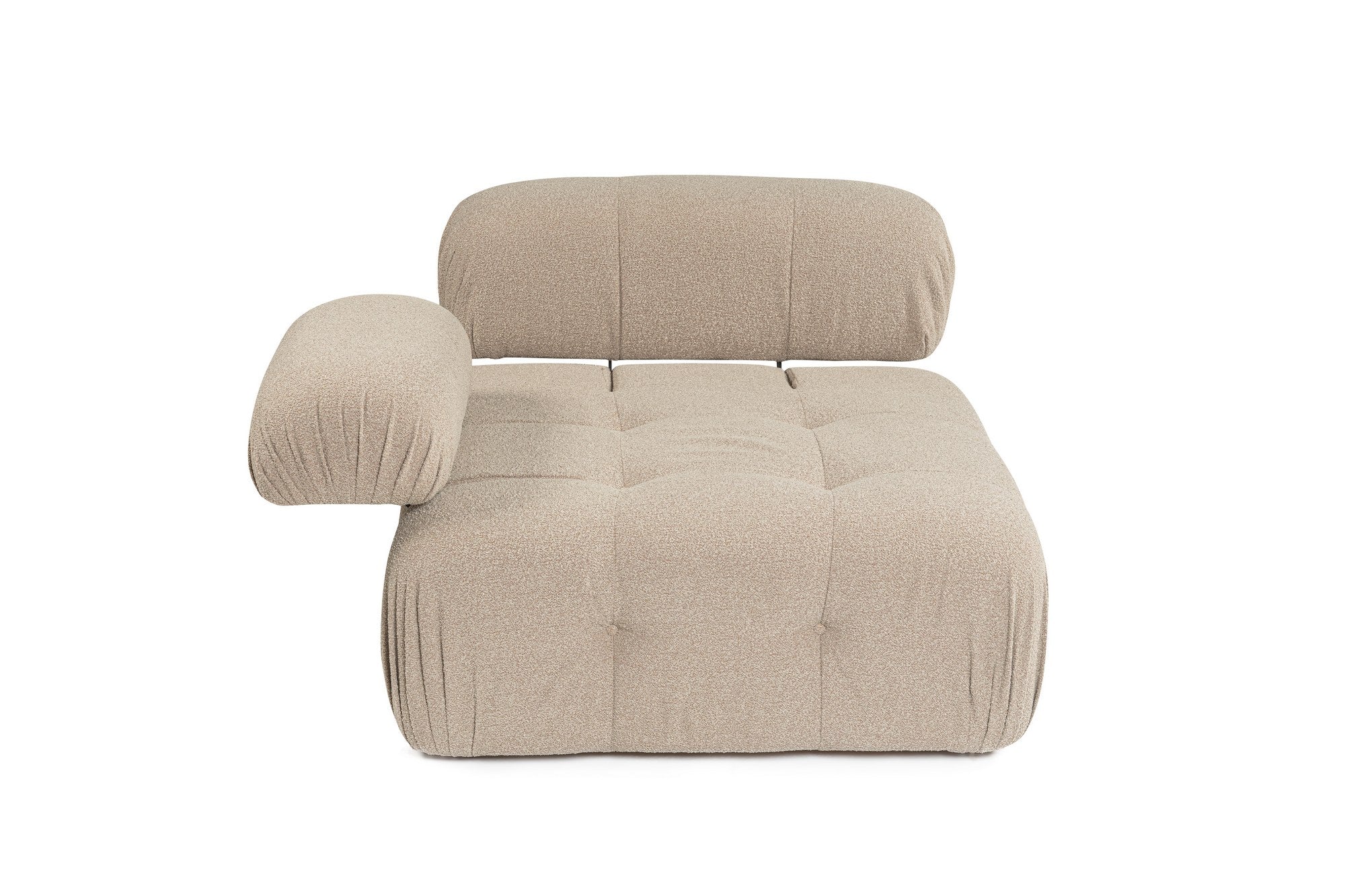 Sofá elegante de 1 lugar, cor pêssego, 100 cm x 100 cm x 80 cm | Estrutura em madeira de faia e aglomerado, 100% poliéster, espuma 28 DNS | Design moderno com mecanismo de mudança