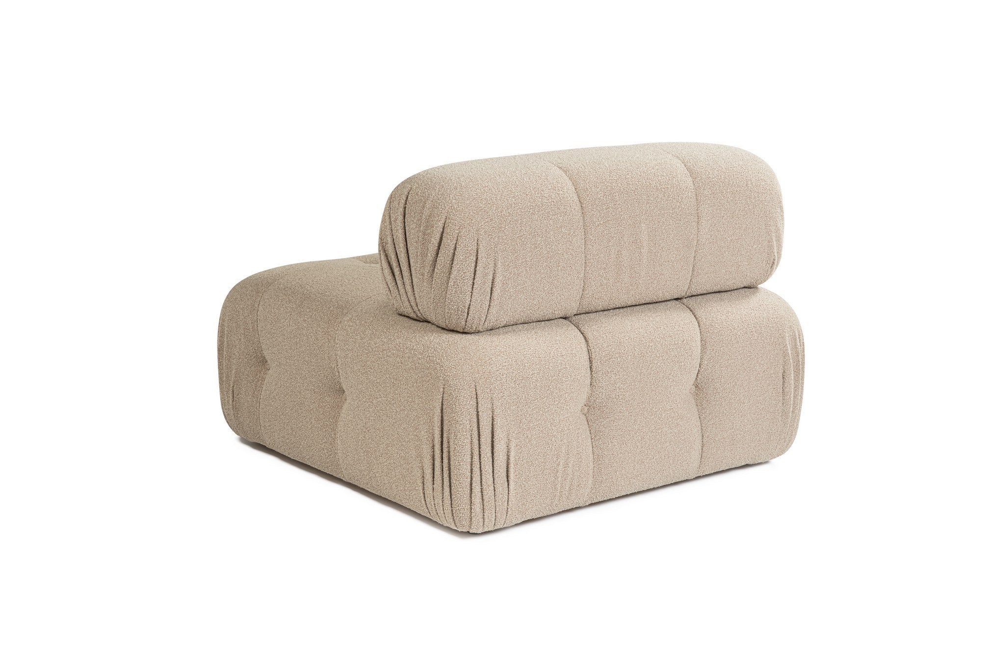 Sofá elegante de 1 lugar, cor pêssego, 100 cm x 100 cm x 80 cm | Estrutura em madeira de faia e aglomerado, 100% poliéster, espuma 28 DNS | Design moderno com mecanismo de mudança