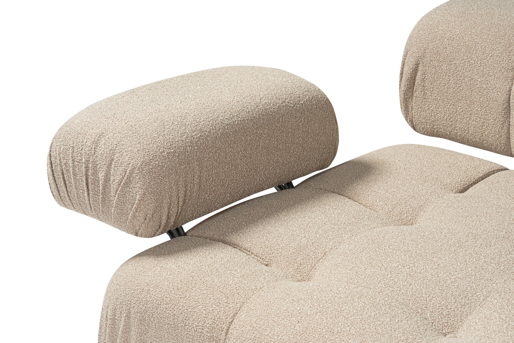 Sofá elegante de 1 lugar, cor pêssego, 100 cm x 100 cm x 80 cm | Estrutura em madeira de faia e aglomerado, 100% poliéster, espuma 28 DNS | Design moderno com mecanismo de mudança