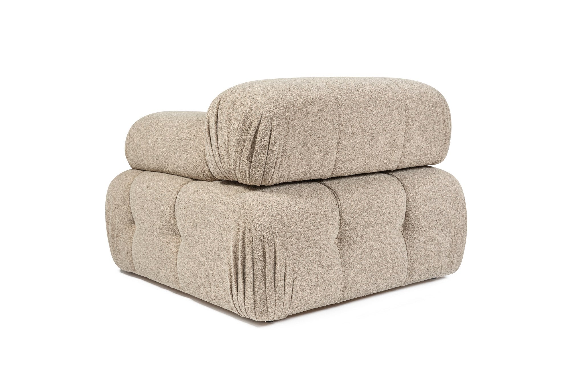 Sofá elegante de 1 lugar, cor pêssego, 100 cm x 100 cm x 80 cm | Estrutura em madeira de faia e aglomerado, 100% poliéster, espuma 28 DNS | Design moderno com mecanismo de mudança
