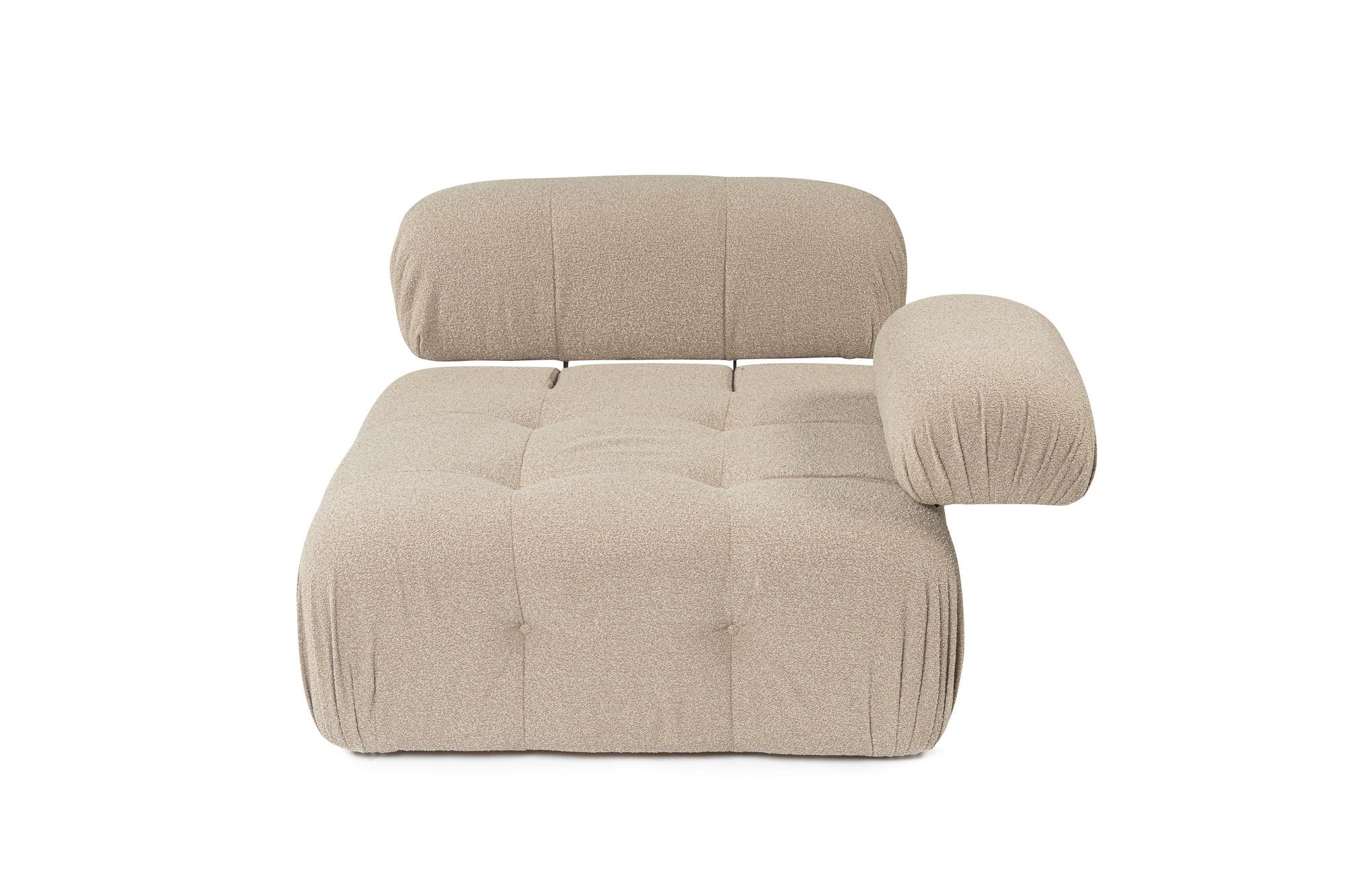 Sofá elegante de 1 lugar, cor pêssego, 100 cm x 100 cm x 80 cm | Estrutura em madeira de faia e aglomerado, 100% poliéster, espuma 28 DNS | Design moderno com mecanismo de mudança