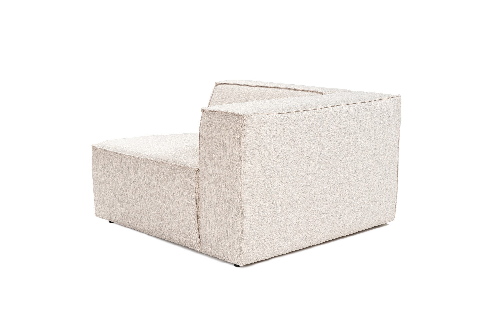 Sofá elegante de 1 lugar, marrom claro, 66 cm de altura | Estrutura 100% madeira de carpa, tecido 100% linho, espuma 32 DNS, inclui 1 almofada | Design elegante e confortável