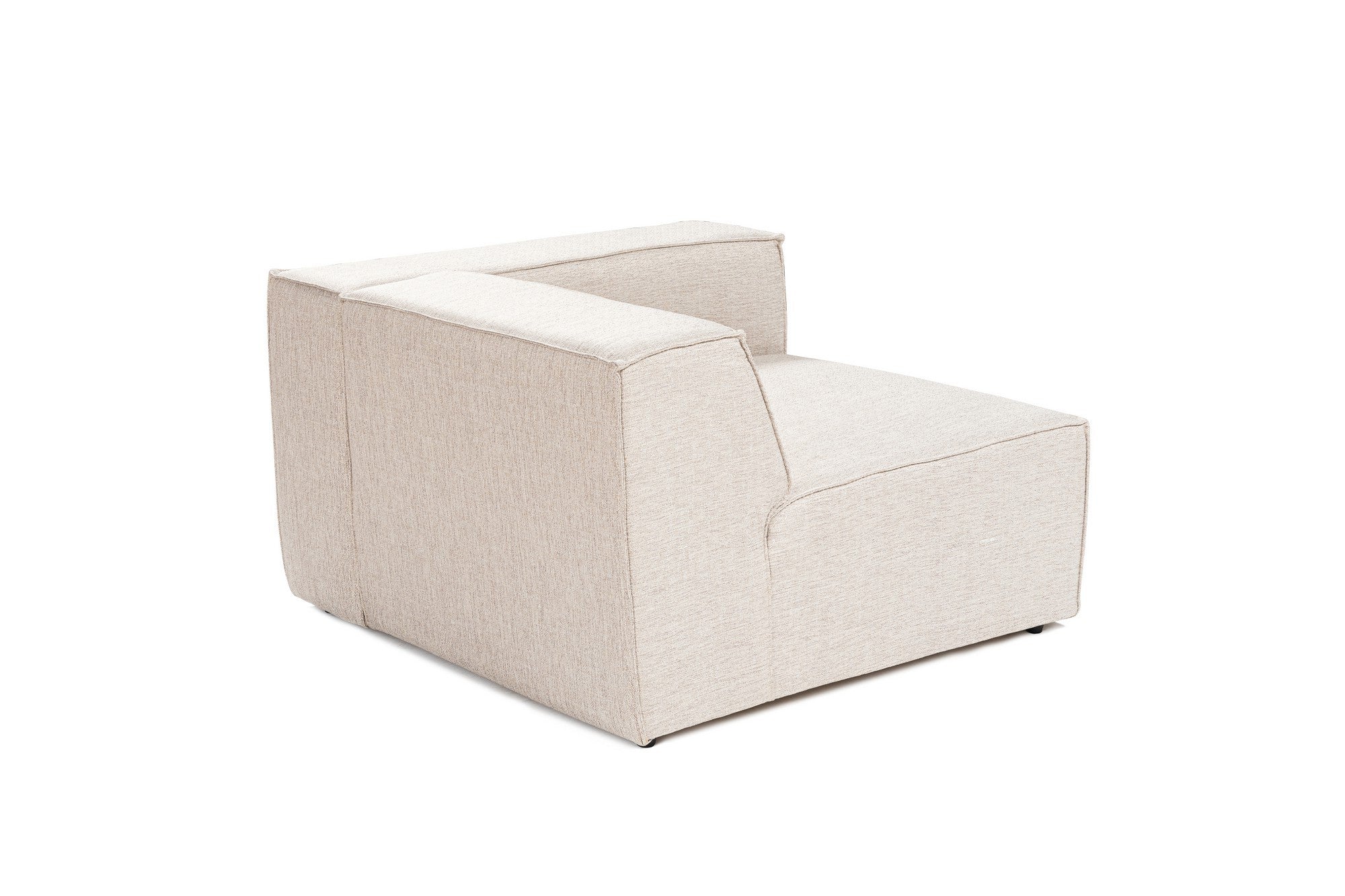 Sofá elegante de 1 lugar, marrom claro, 66 cm de altura | Estrutura 100% madeira de carpa, tecido 100% linho, espuma 32 DNS, inclui 1 almofada | Design elegante e confortável