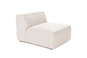 Sofá elegante de 1 lugar, marrom claro, 66 cm de altura | Estrutura 100% madeira de carpa, tecido 100% linho, espuma 32 DNS | Perfeito para salas de estar modernas e espaços aconchegantes