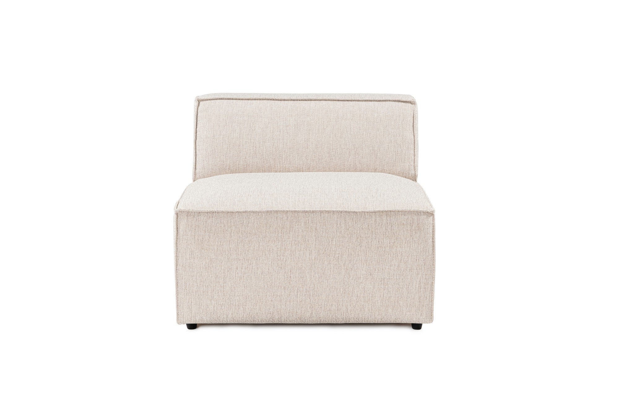 Sofá elegante de 1 lugar, marrom claro, 66 cm de altura | Estrutura 100% madeira de carpa, tecido 100% linho, espuma 32 DNS | Perfeito para salas de estar modernas e espaços aconchegantes