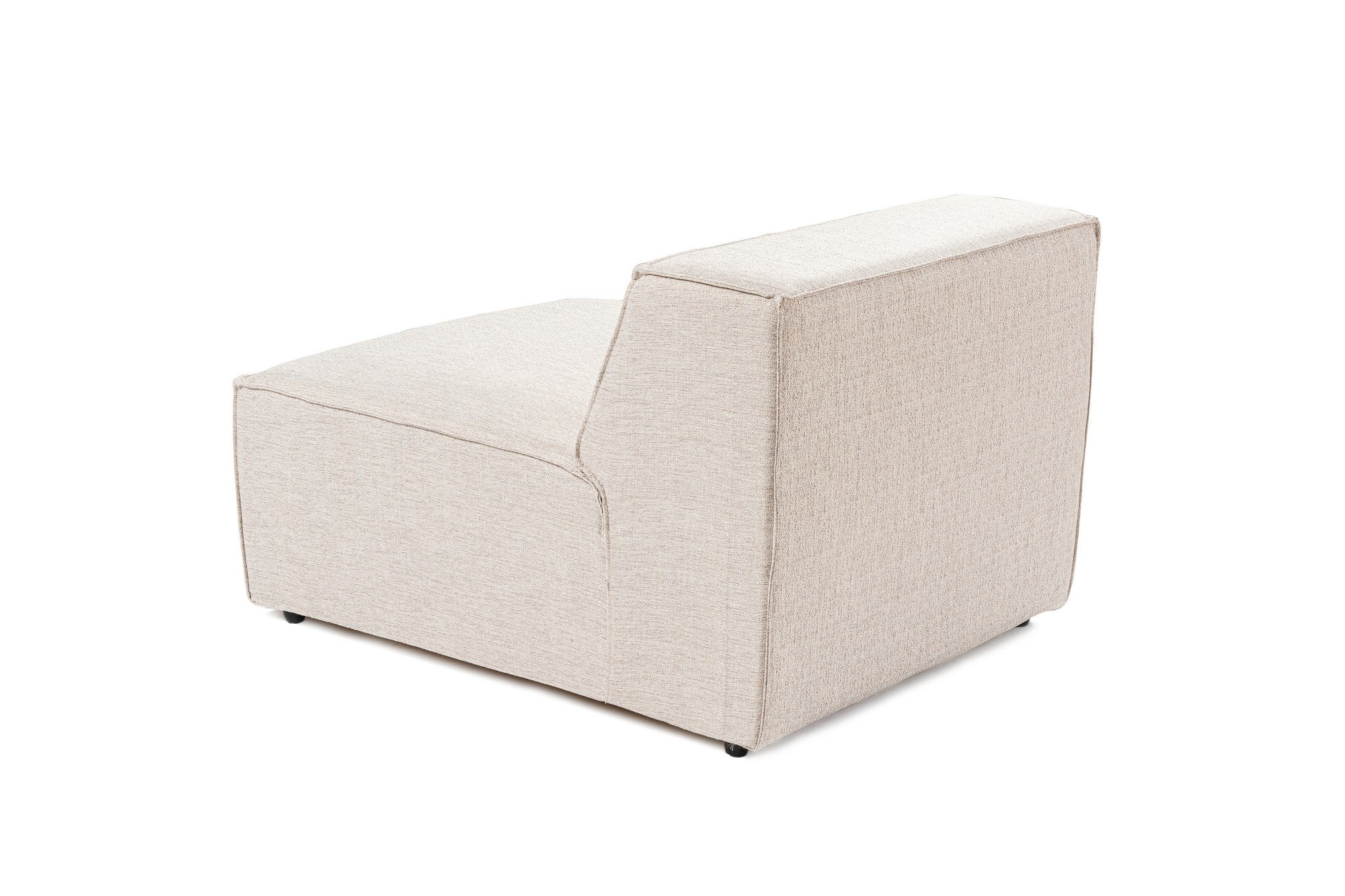 Sofá elegante de 1 lugar, marrom claro, 66 cm de altura | Estrutura 100% madeira de carpa, tecido 100% linho, espuma 32 DNS | Perfeito para salas de estar modernas e espaços aconchegantes