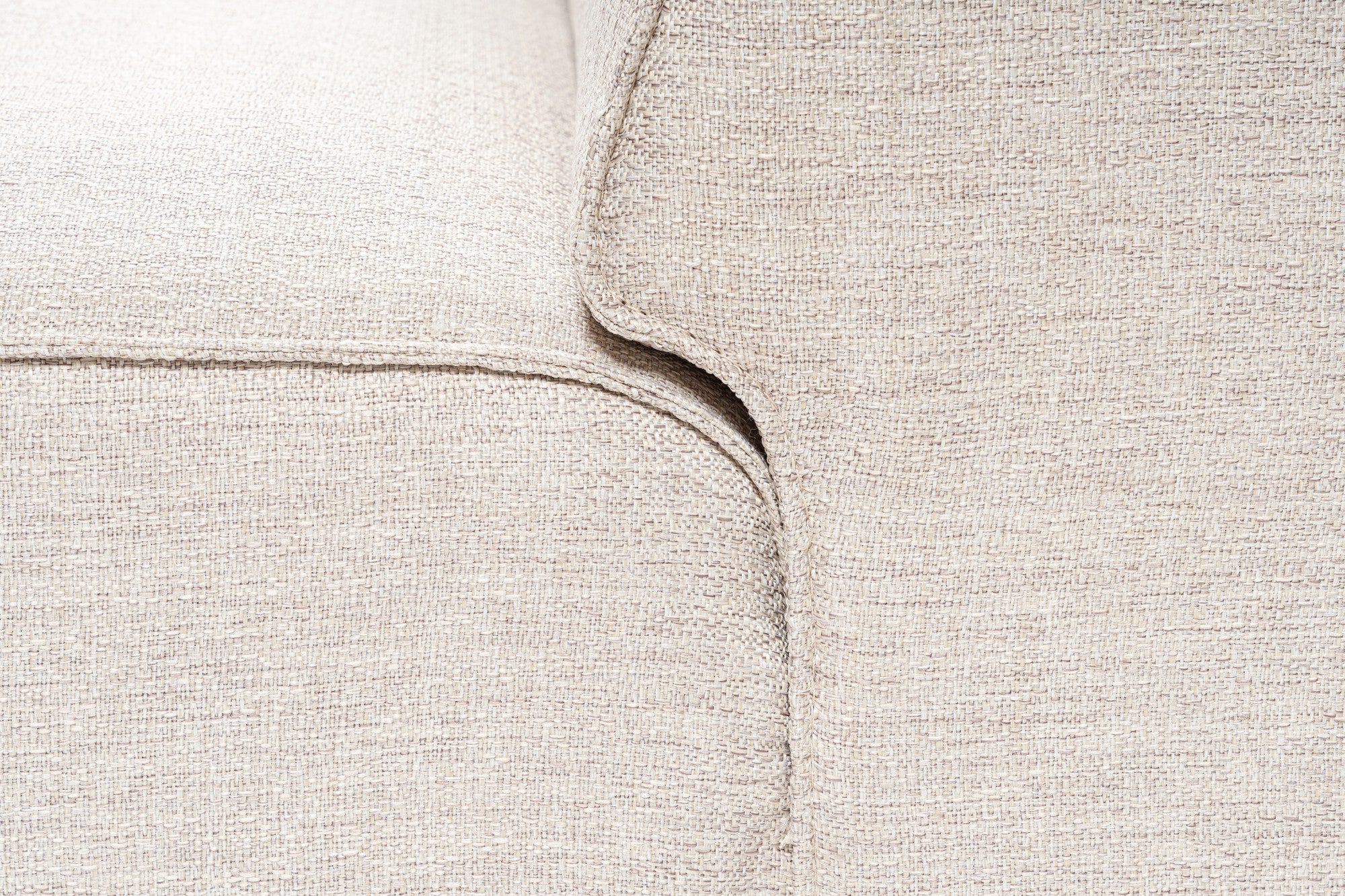 Sofá elegante de 1 lugar, marrom claro, 66 cm de altura | Estrutura 100% madeira de carpa, tecido 100% linho, espuma 32 DNS | Perfeito para salas de estar modernas e espaços aconchegantes