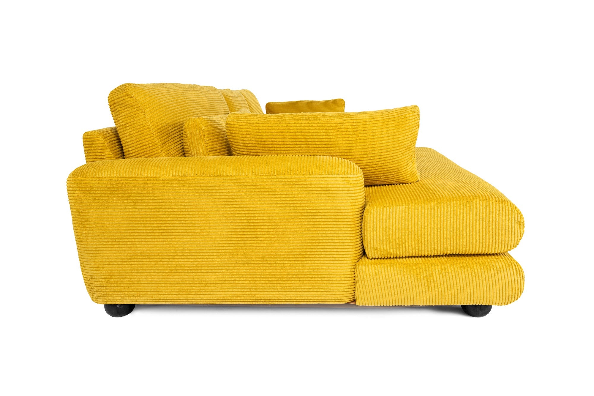 Sofá de canto elegante verde-oliva, 330 cm | Estrutura em madeira de faia e aglomerado, 100% poliéster, espuma 28 DNS | Almofadas portáteis, design elegante para uma vida moderna