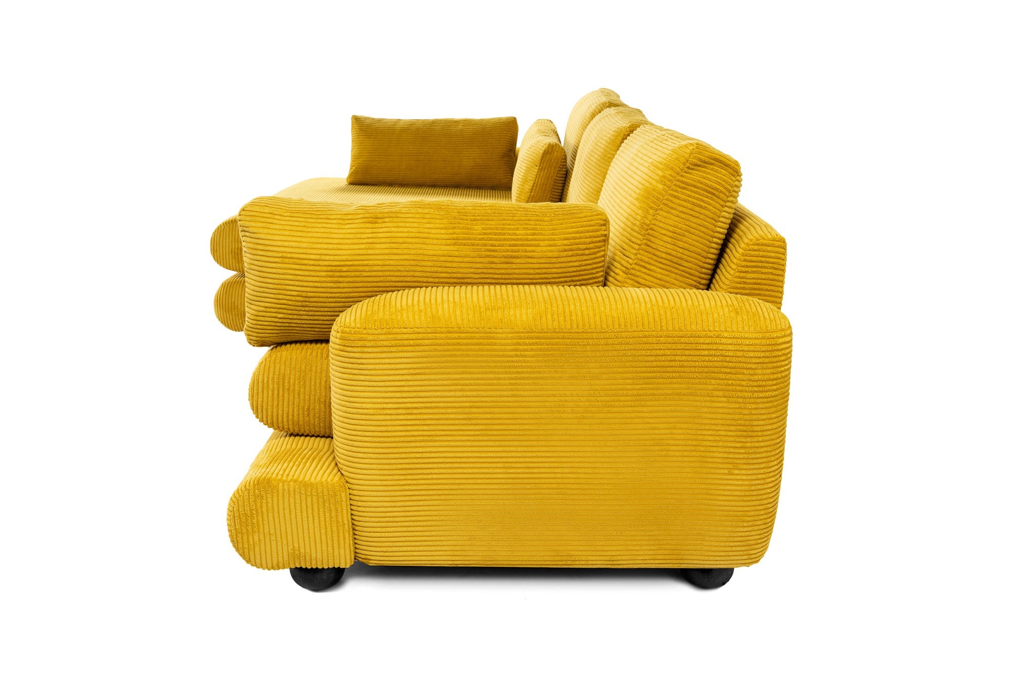 Sofá de canto elegante verde-oliva, 330 cm | Estrutura em madeira de faia e aglomerado, 100% poliéster, espuma 28 DNS | Almofadas portáteis, design elegante para uma vida moderna