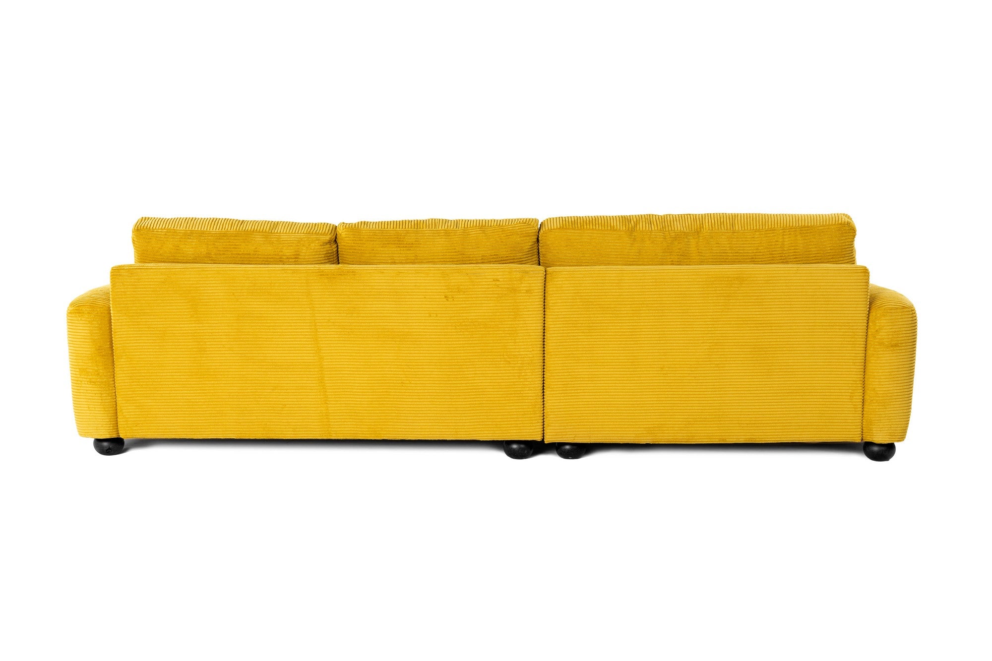 Sofá de canto elegante verde-oliva, 330 cm | Estrutura em madeira de faia e aglomerado, 100% poliéster, espuma 28 DNS | Almofadas portáteis, design elegante para uma vida moderna