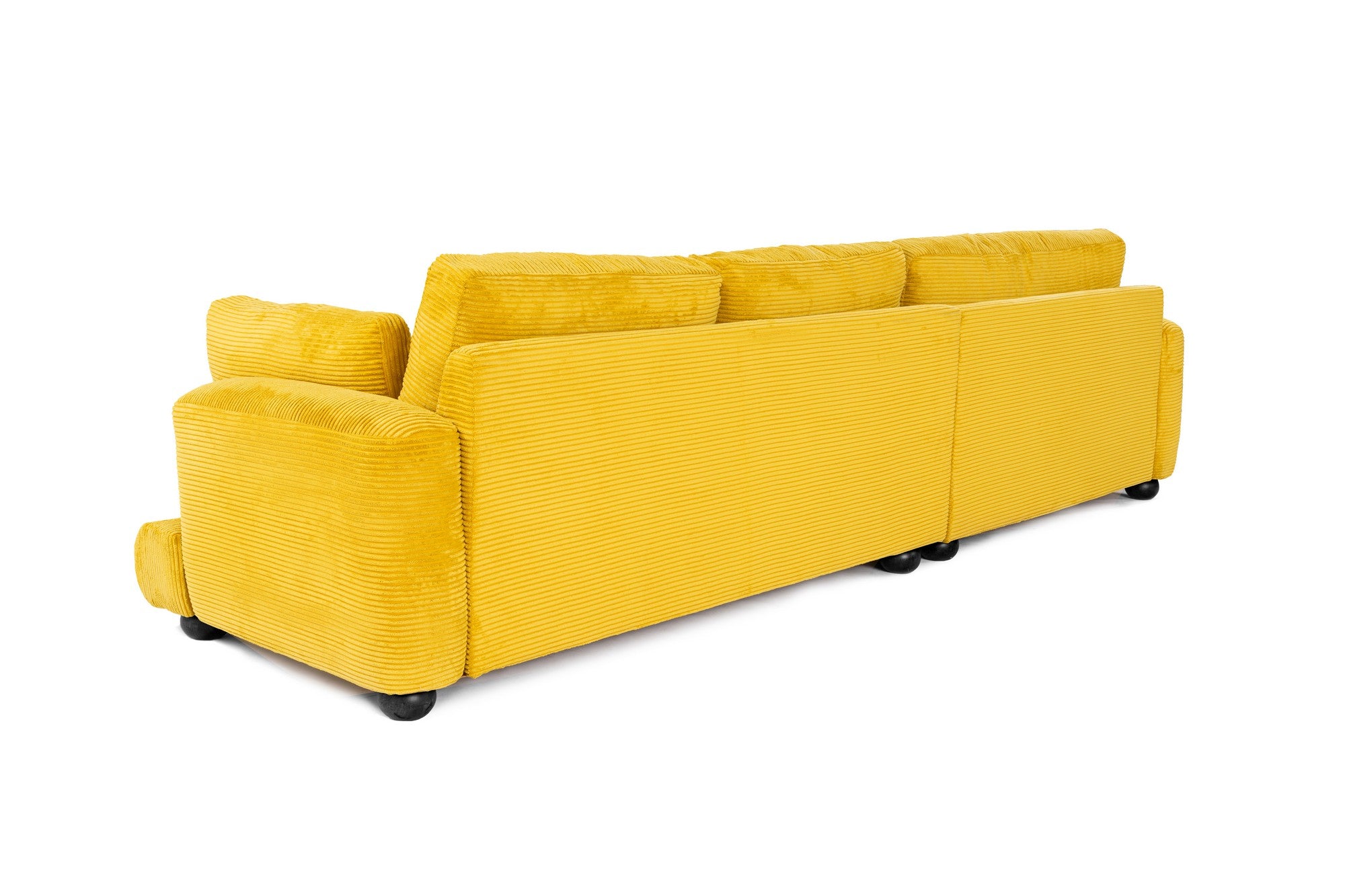 Sofá de canto elegante verde-oliva, 330 cm | Estrutura em madeira de faia e aglomerado, 100% poliéster, espuma 28 DNS | Almofadas portáteis, design elegante para uma vida moderna