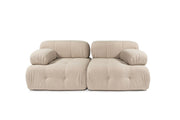 Sofá elegante de 2 lugares, cor pêssego, 200 x 100 x 80 cm | Estrutura em madeira de faia e aglomerado, 100% poliéster, espuma 28 DNS | Design moderno com mecanismo de mudança
