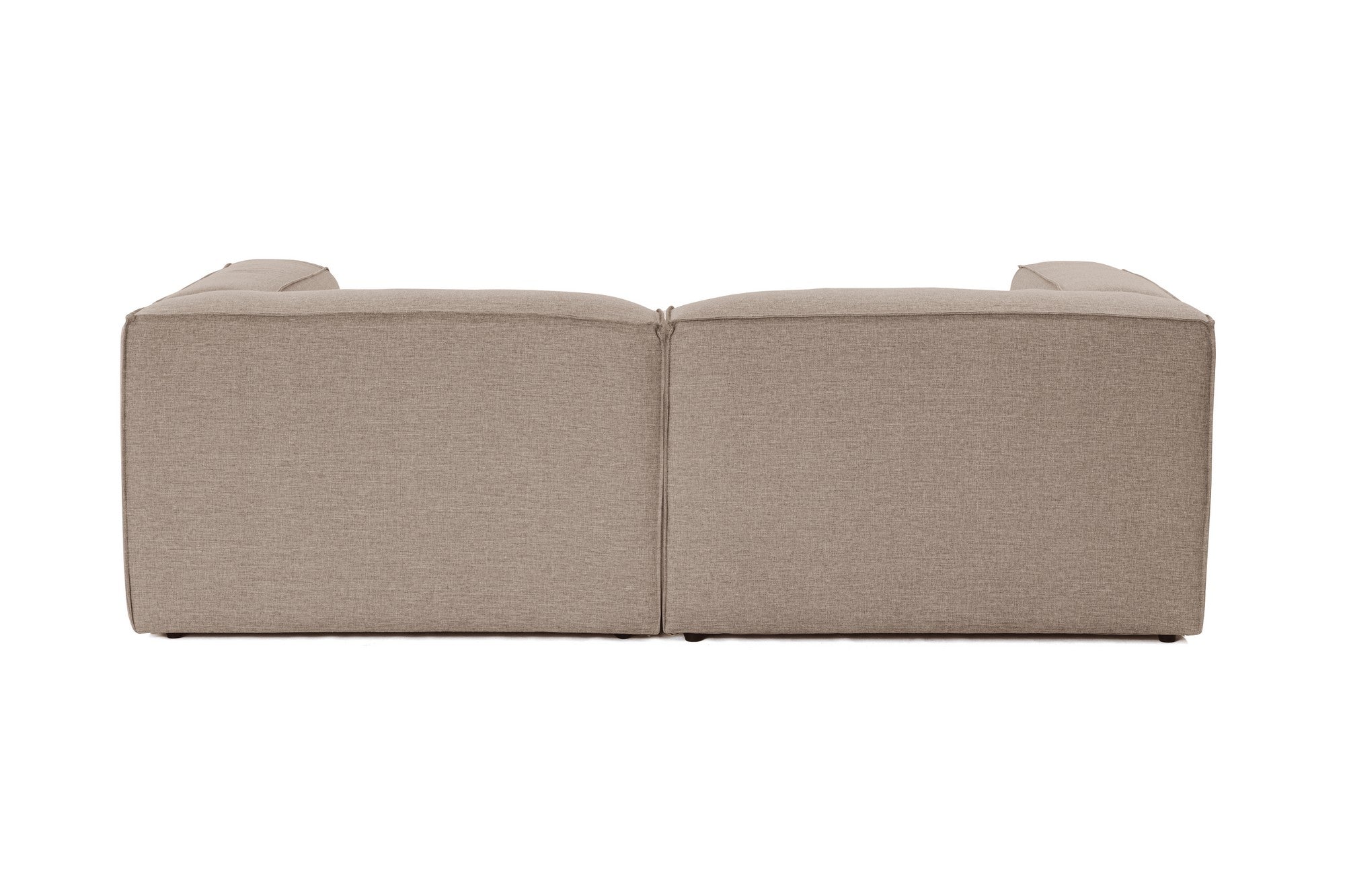 Sofá elegante de 2 lugares, tecido de linho marrom, 214 x 105 x 66 cm | Estrutura 100% madeira de carpa, espuma 32 DNS, pernas de plástico | Perfeito para salas de estar modernas