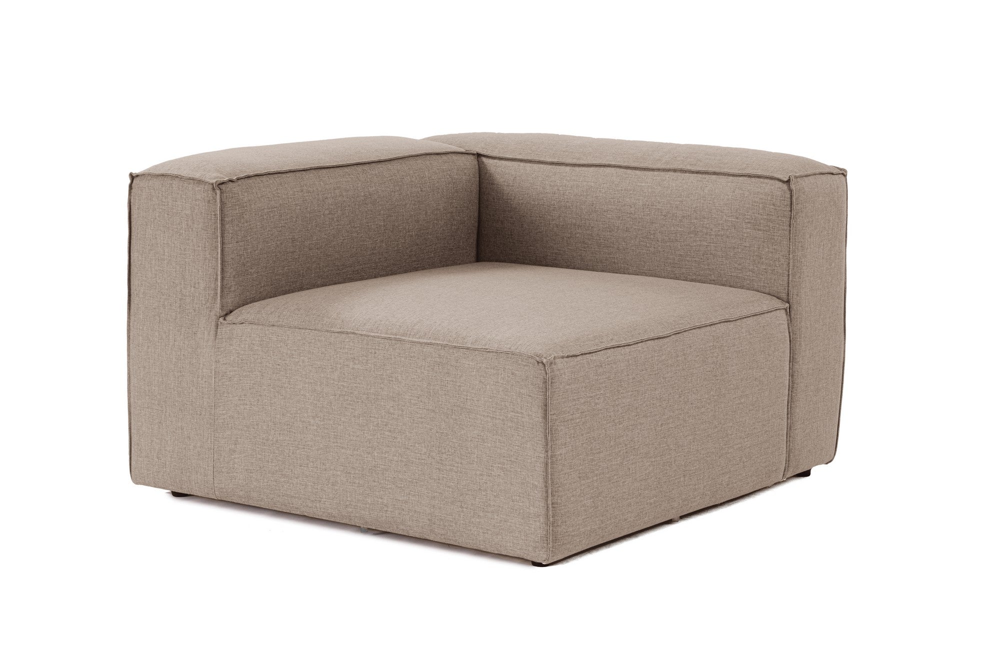 Sofá elegante de 1 lugar, linho marrom, 107 x 105 x 66 cm | Estrutura 100% madeira de carpa, espuma 32 DNS, pernas de plástico | Perfeito para salas de estar modernas e espaços aconchegantes