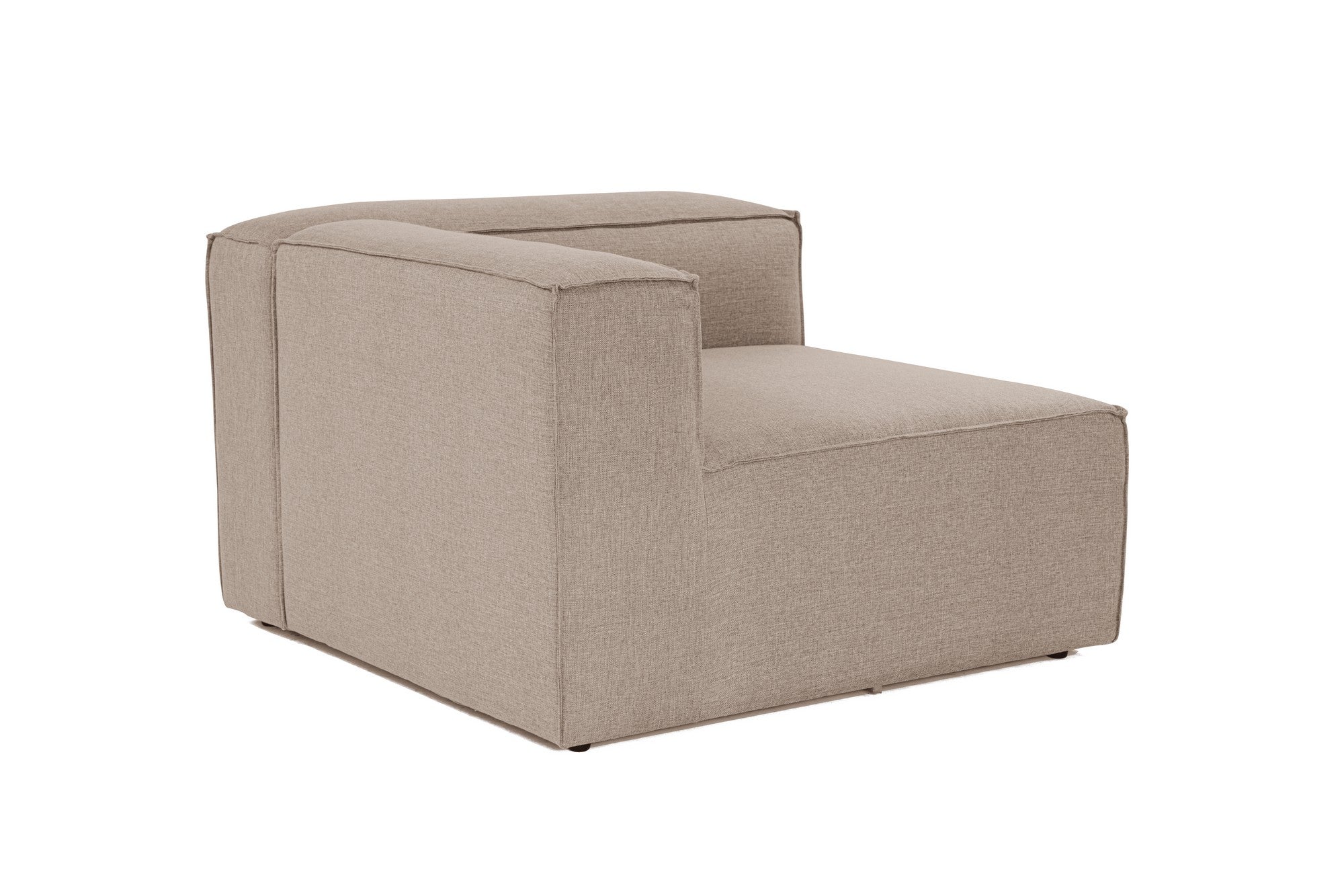 Sofá elegante de 1 lugar, linho marrom, 107 x 105 x 66 cm | Estrutura 100% madeira de carpa, espuma 32 DNS, pernas de plástico | Perfeito para salas de estar modernas e espaços aconchegantes