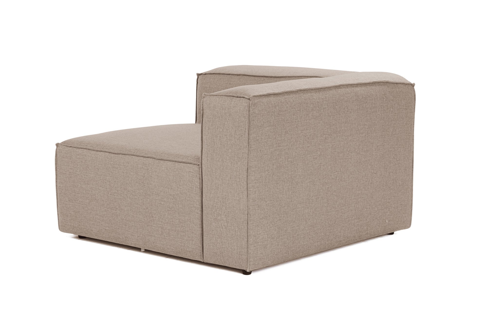 Sofá elegante de 1 lugar, linho marrom, 107 x 105 x 66 cm | Estrutura 100% madeira de carpa, espuma 32 DNS, pernas de plástico | Perfeito para salas de estar modernas e espaços aconchegantes
