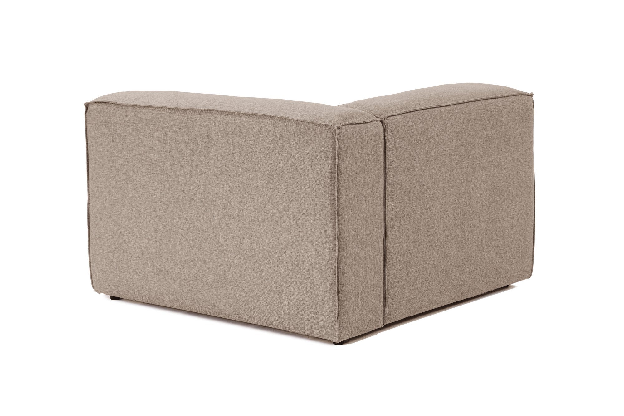 Sofá elegante de 1 lugar, linho marrom, 107 x 105 x 66 cm | Estrutura 100% madeira de carpa, espuma 32 DNS, pernas de plástico | Perfeito para salas de estar modernas e espaços aconchegantes