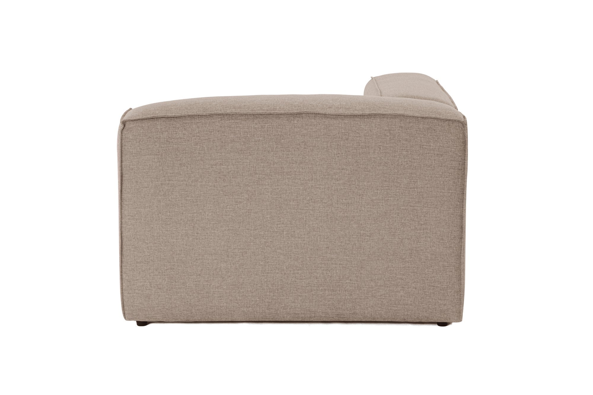 Sofá elegante de 1 lugar, linho marrom, 107 x 105 x 66 cm | Estrutura 100% madeira de carpa, espuma 32 DNS, pernas de plástico | Perfeito para salas de estar modernas e espaços aconchegantes