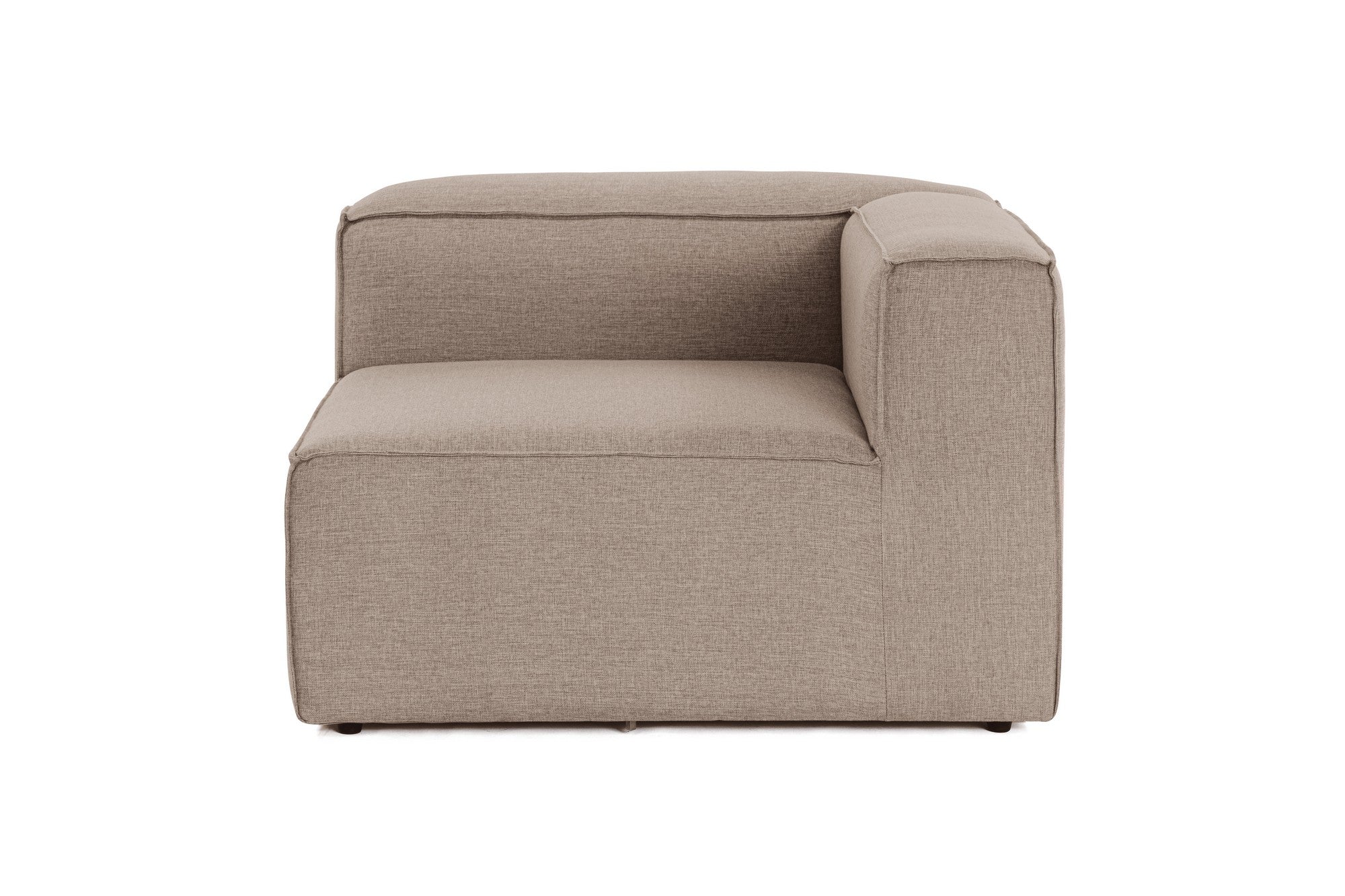 Sofá elegante de 1 lugar, linho marrom, 107 x 105 x 66 cm | Estrutura 100% madeira de carpa, espuma 32 DNS, pernas de plástico | Perfeito para salas de estar modernas e espaços aconchegantes