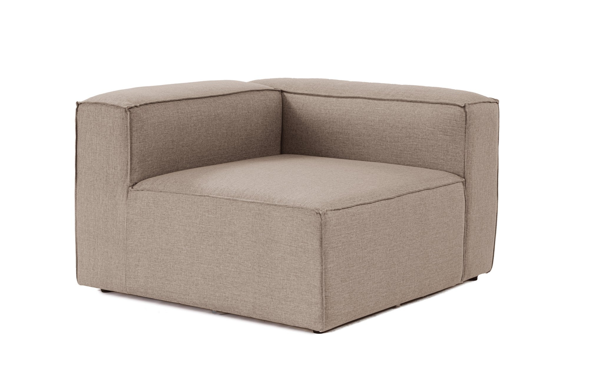 Sofá elegante de 1 lugar, linho marrom, 107 x 105 x 66 cm | Estrutura 100% madeira de carpa, espuma 32 DNS, pernas de plástico | Perfeito para salas de estar modernas e espaços aconchegantes