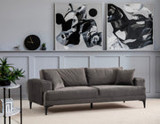 Sofá elegante de 3 lugares, antracite, 234 x 100 x 78 cm | Estrutura em madeira de faia, 100% poliéster, almofadas de espuma macia | Perfeito para salas de estar modernas