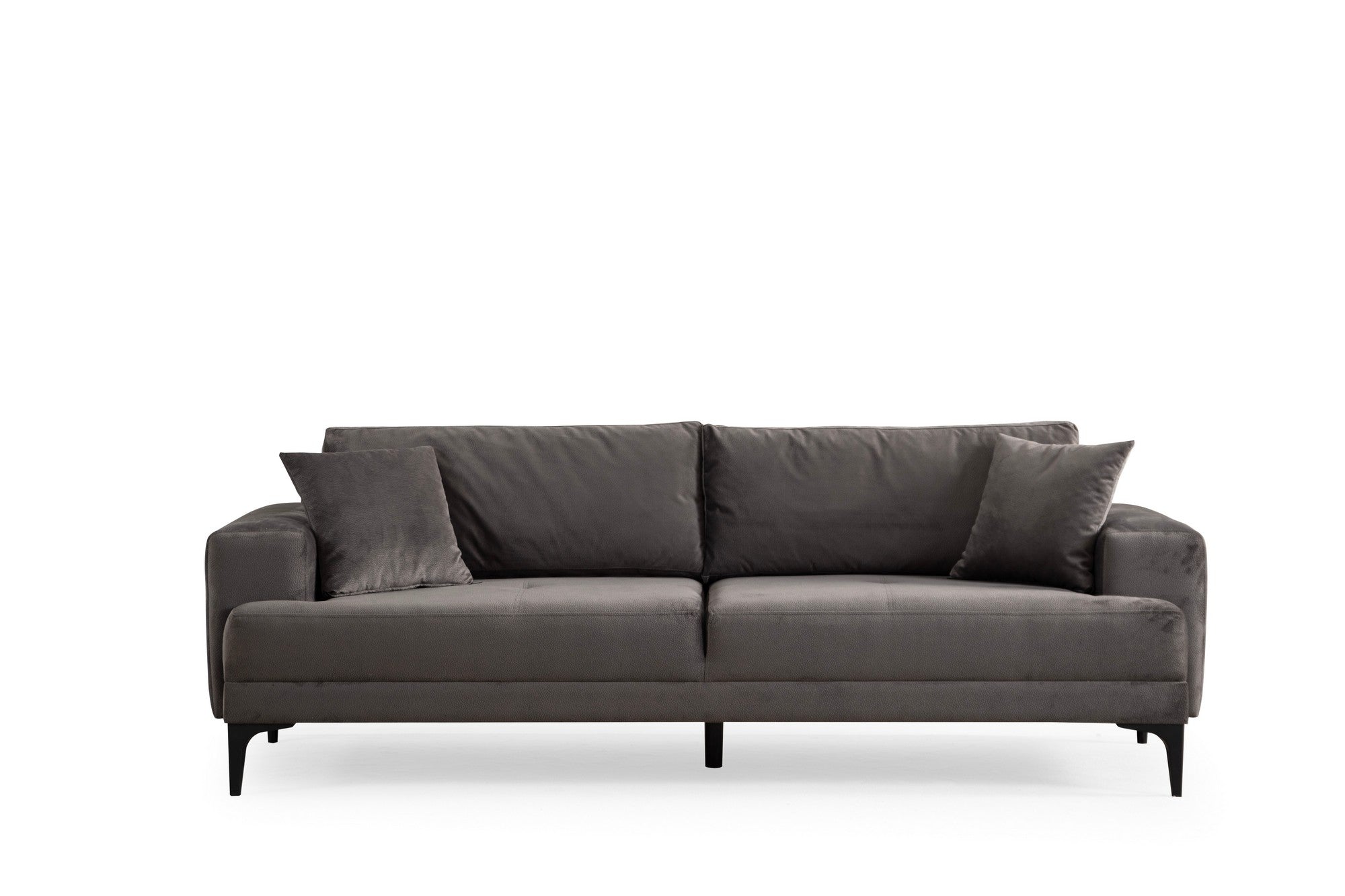 Sofá elegante de 3 lugares, antracite, 234 x 100 x 78 cm | Estrutura em madeira de faia, 100% poliéster, almofadas de espuma macia | Perfeito para salas de estar modernas