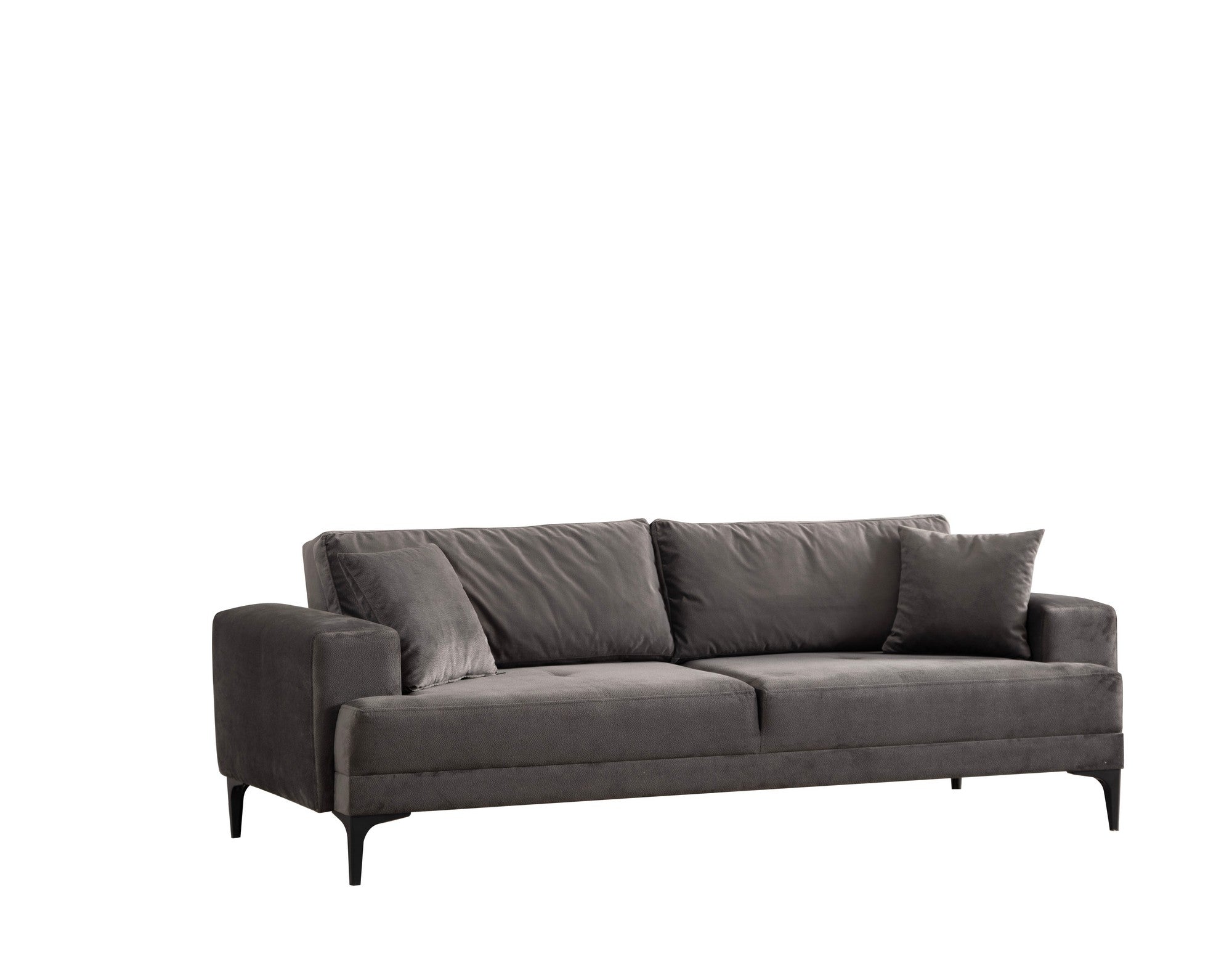 Sofá elegante de 3 lugares, antracite, 234 x 100 x 78 cm | Estrutura em madeira de faia, 100% poliéster, almofadas de espuma macia | Perfeito para salas de estar modernas