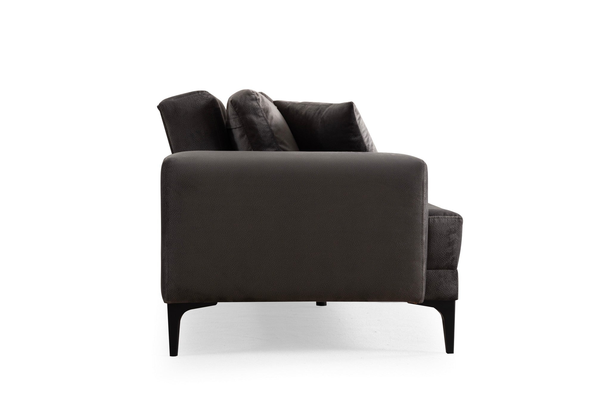 Sofá elegante de 3 lugares, antracite, 234 x 100 x 78 cm | Estrutura em madeira de faia, 100% poliéster, almofadas de espuma macia | Perfeito para salas de estar modernas