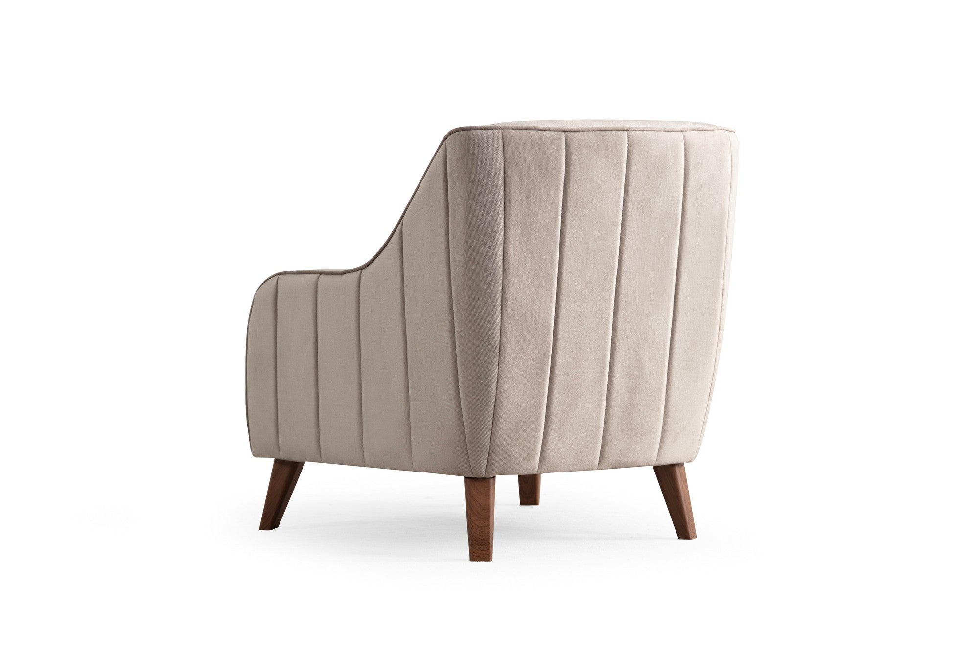 Poltrona Elegante, Cinza Claro, 60 x 72 x 81 cm | Estrutura em Madeira de Faia e Aglomerado, 100% Poliéster, Espuma Macia | Elegante e Confortável para Sala de Estar