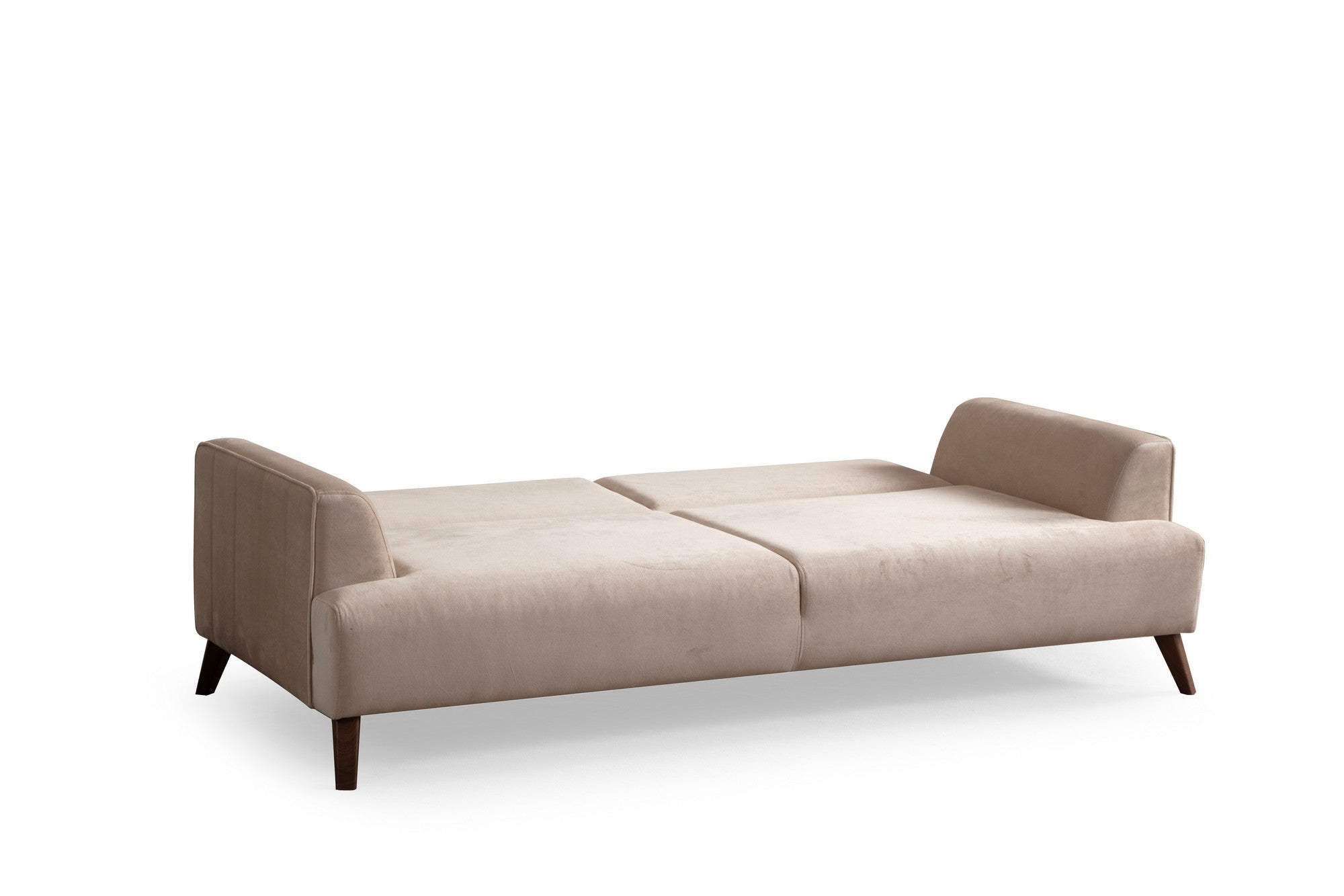 Sofá elegante de 3 lugares, cru, 220 x 100 x 78 cm | Estrutura em madeira de faia e aglomerado, 100% poliéster, almofadas de espuma macia | Perfeito para salas de estar modernas