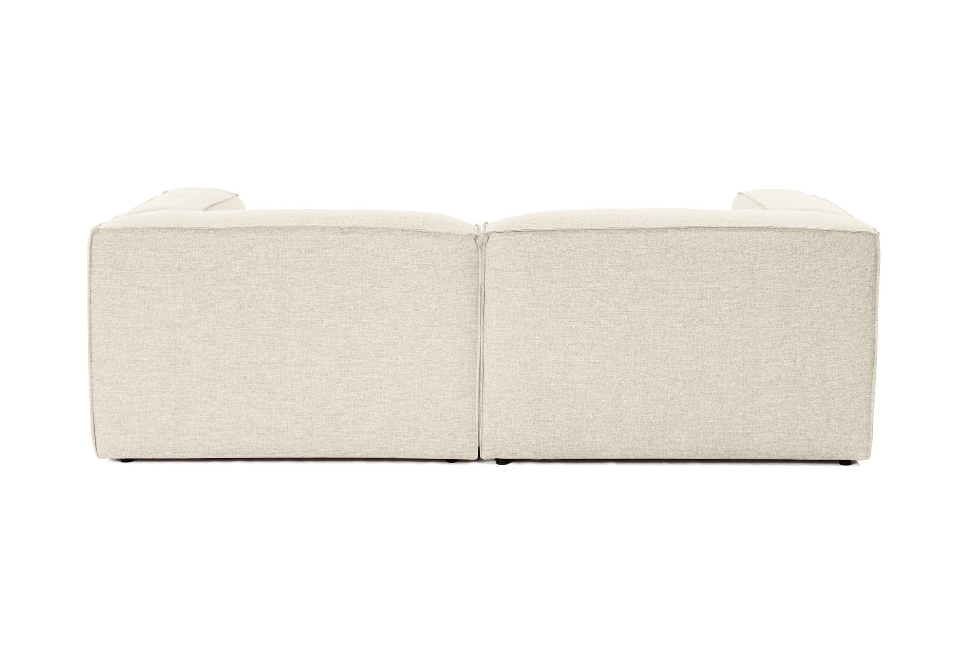 Sofá de 2 lugares em cru, estrutura 100% madeira de carpa, tecido 100% linho, espuma 32 DNS, 214 x 66 x 105 cm | Elegante e confortável para espaços de vida modernos
