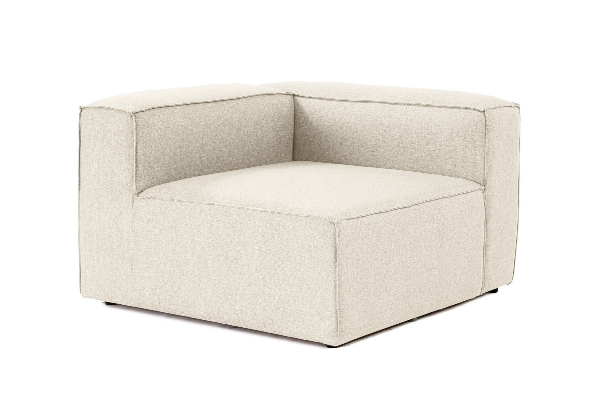 Sofá de 1 lugar em cru, 107 x 105 x 66 cm | Estrutura 100% madeira de carpa, tecido 100% linho, espuma 32 DNS | Elegante e confortável para espaços de convivência modernos