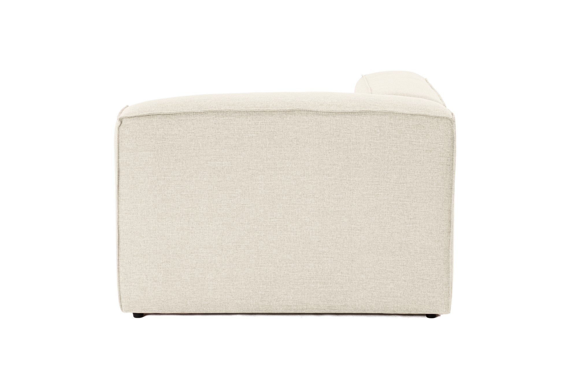 Sofá de 1 lugar em cru, 107 x 105 x 66 cm | Estrutura 100% madeira de carpa, tecido 100% linho, espuma 32 DNS | Elegante e confortável para espaços de convivência modernos