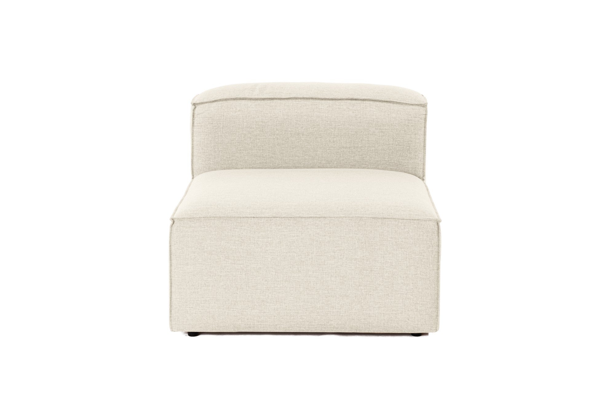 Sofá elegante de 1 lugar, linho cru, 83 x 66 x 105 cm | Estrutura 100% madeira de carpa, espuma DNS 32, pernas de plástico | Perfeito para salas de estar modernas e espaços aconchegantes