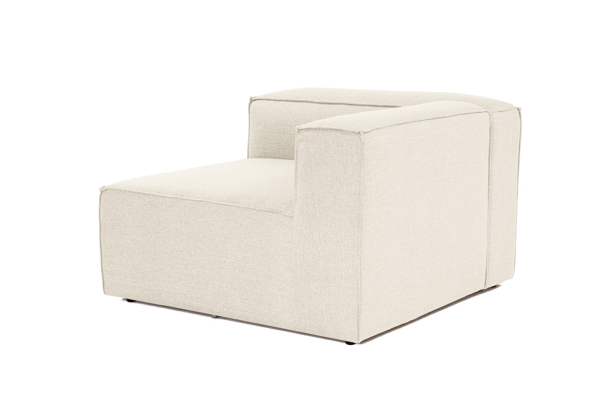 Sofá de 1 lugar em cru, 107 x 105 x 66 cm | Estrutura 100% madeira de carpa, tecido 100% linho, espuma 32 DNS | Elegante e confortável para espaços de convivência modernos