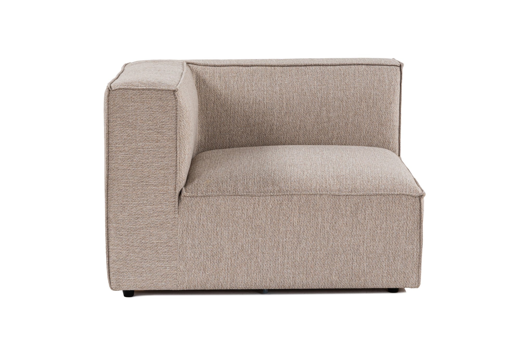 Sofá elegante de 1 lugar, bege areia, 95 x 65 x 95 cm | Estrutura 100% madeira de carpa, tecido 100% linho, espuma 32 DNS | Elegante e confortável para espaços de convivência modernos