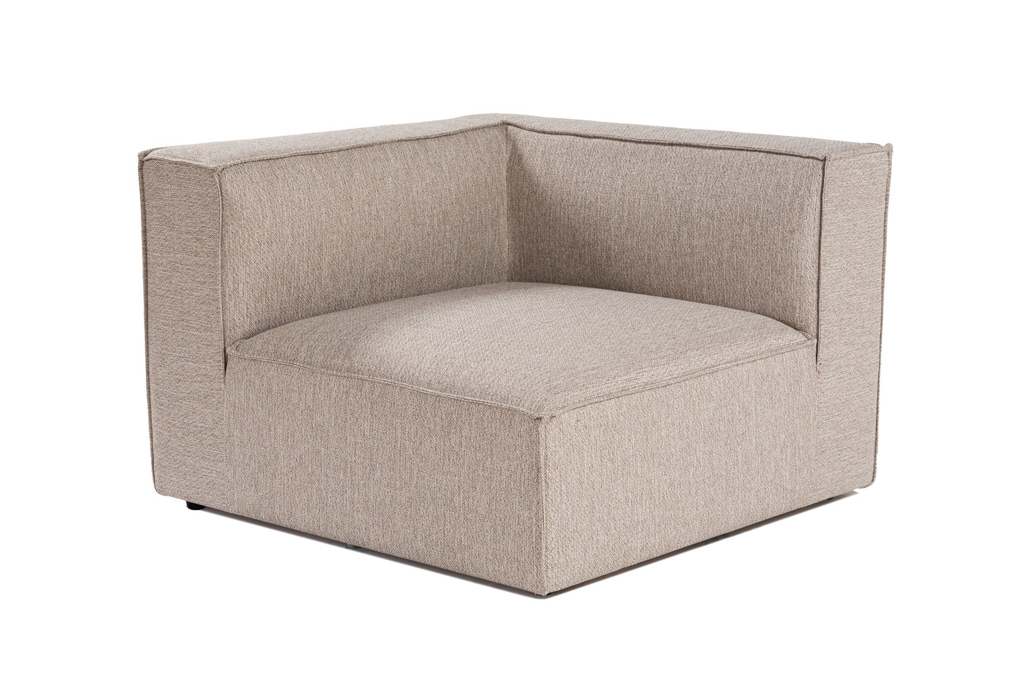 Sofá elegante de 1 lugar, bege areia, 95 x 65 x 95 cm | Estrutura 100% madeira de carpa, tecido 100% linho, espuma 32 DNS | Elegante e confortável para espaços de convivência modernos
