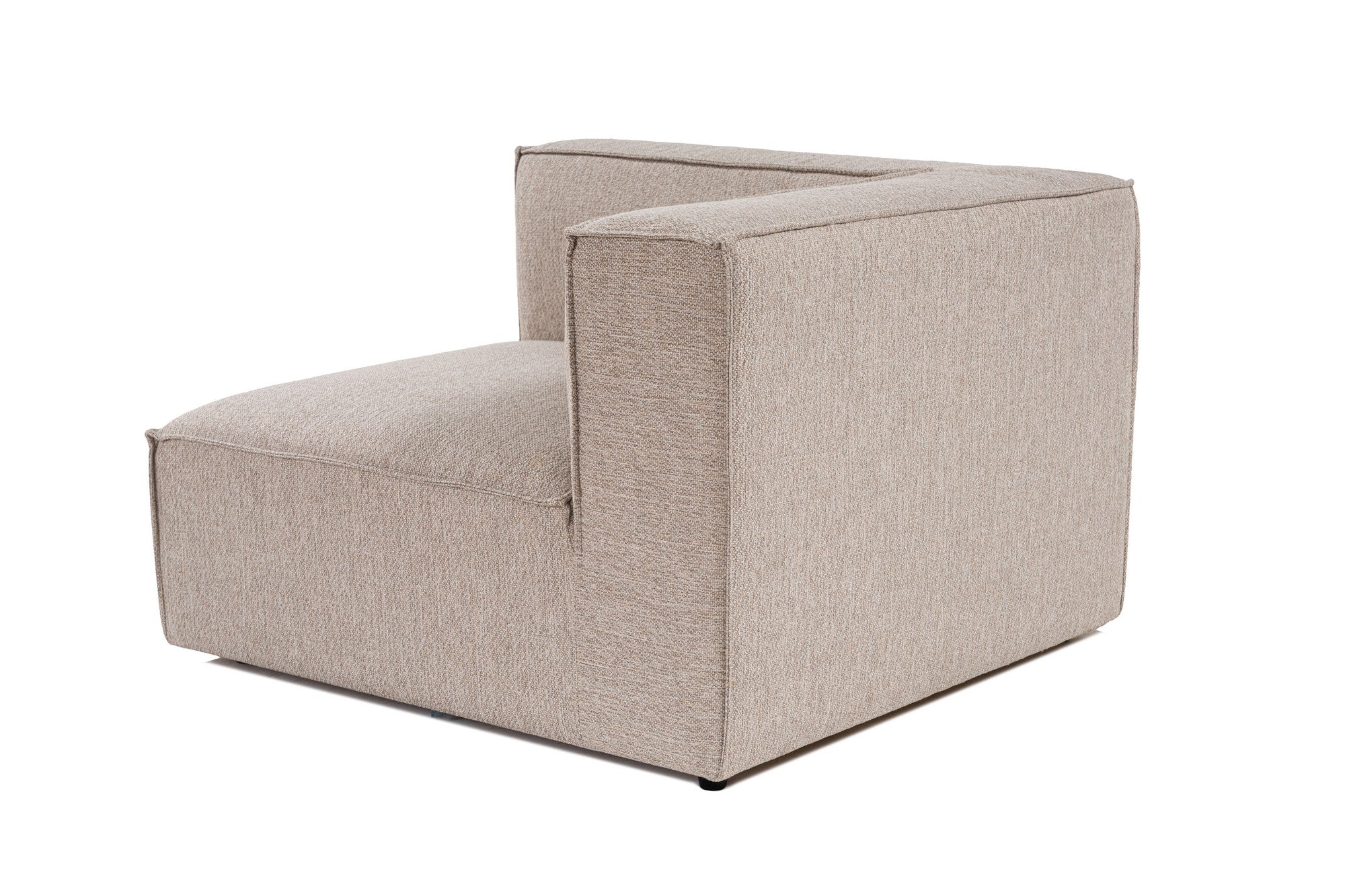 Sofá elegante de 1 lugar, bege areia, 95 x 65 x 95 cm | Estrutura 100% madeira de carpa, tecido 100% linho, espuma 32 DNS | Elegante e confortável para espaços de convivência modernos