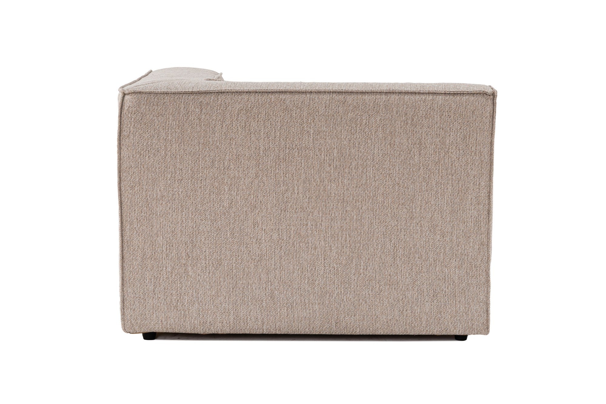 Sofá elegante de 1 lugar, bege areia, 95 x 65 x 95 cm | Estrutura 100% madeira de carpa, tecido 100% linho, espuma 32 DNS | Elegante e confortável para espaços de convivência modernos