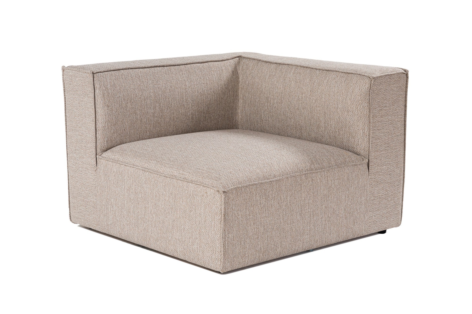 Sofá elegante de 1 lugar, bege areia, 95 x 65 x 95 cm | Estrutura 100% madeira de carpa, tecido 100% linho, espuma 32 DNS | Elegante e confortável para espaços de convivência modernos