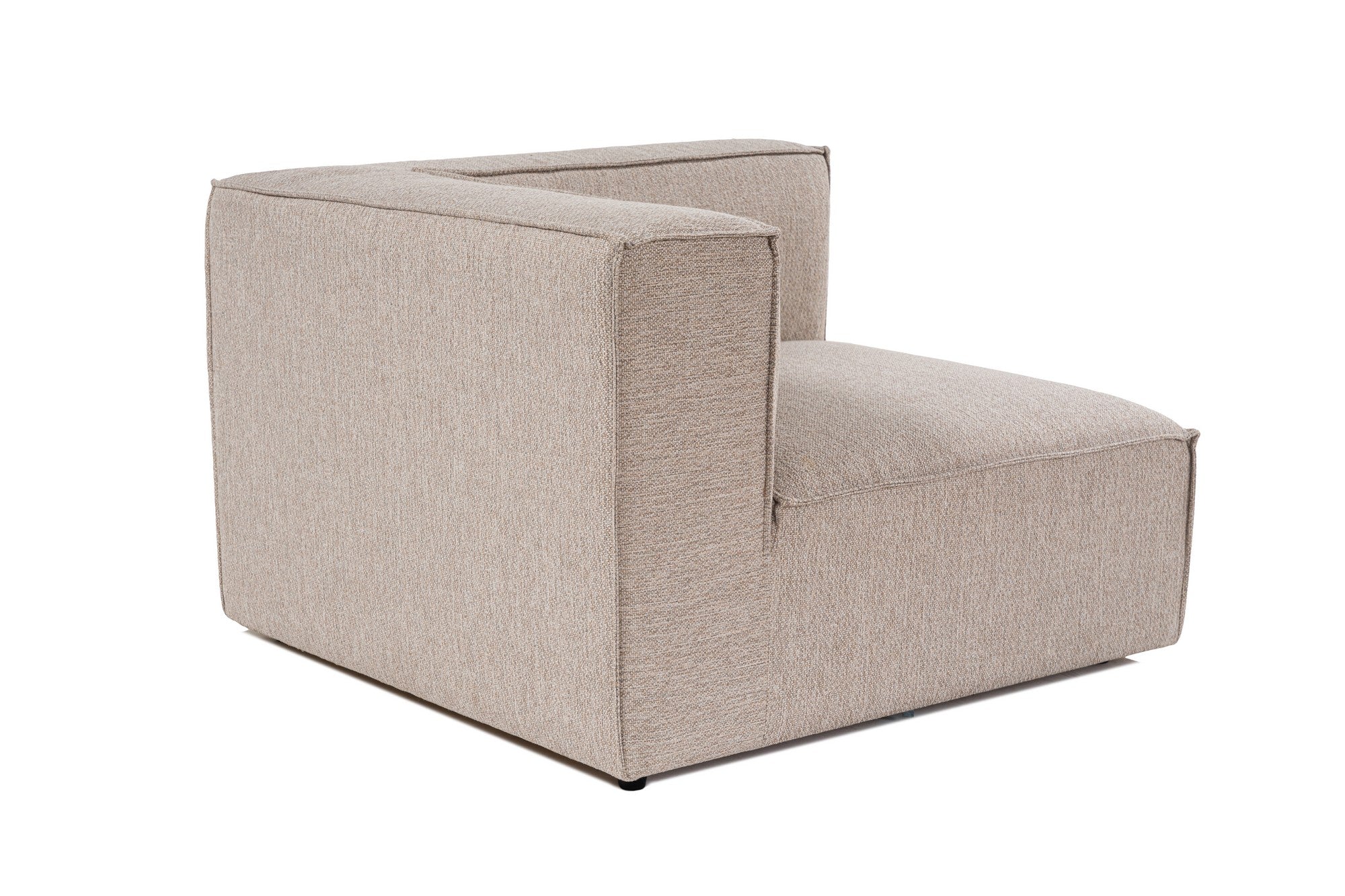Sofá elegante de 1 lugar, bege areia, 95 x 65 x 95 cm | Estrutura 100% madeira de carpa, tecido 100% linho, espuma 32 DNS | Elegante e confortável para espaços de convivência modernos
