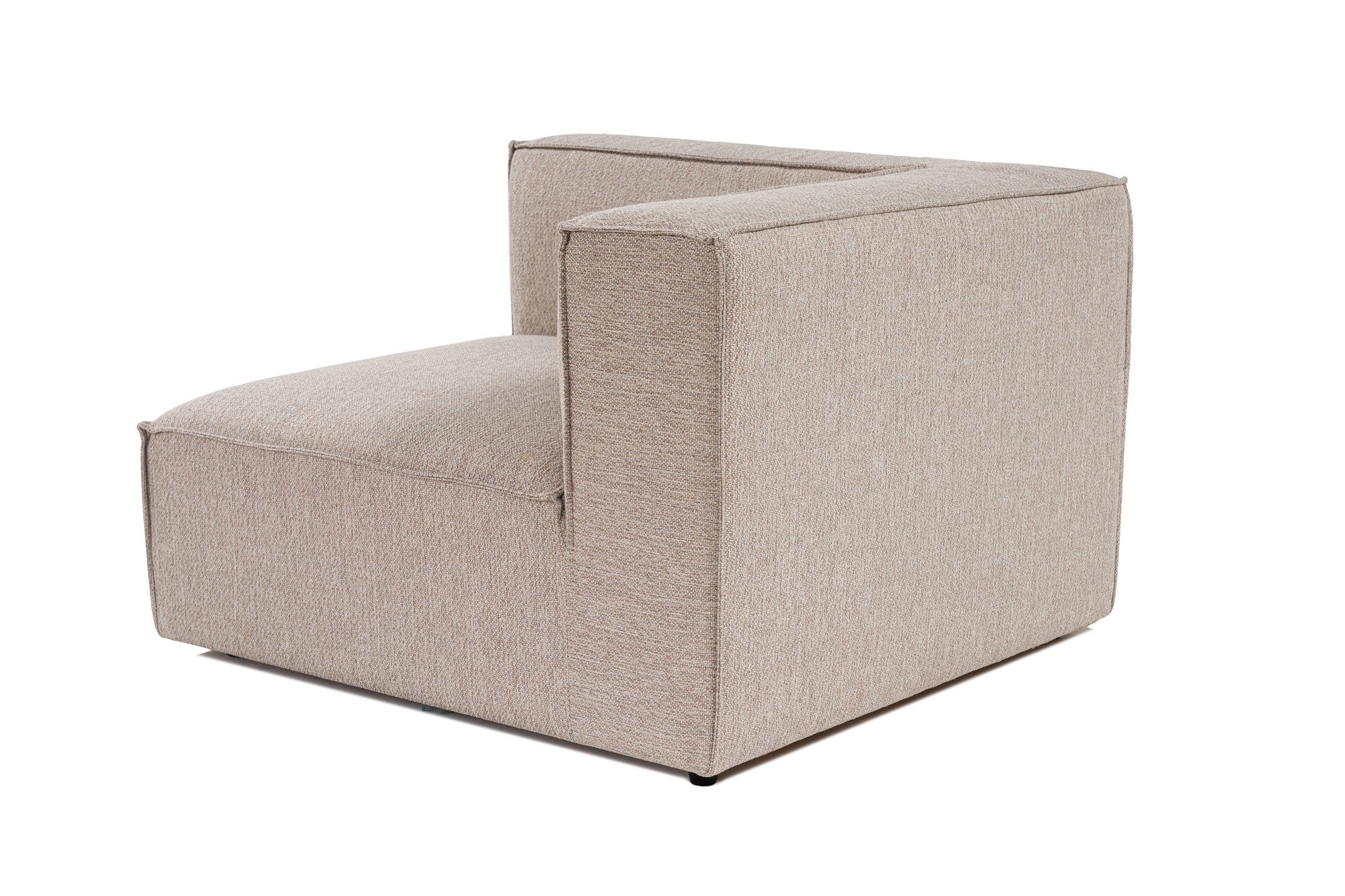 Sofá elegante de 1 lugar, bege areia, 95 x 65 x 95 cm | Estrutura 100% madeira de carpa, tecido 100% linho, espuma 32 DNS | Elegante e confortável para espaços de convivência modernos
